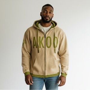 Rare Y2K Rapper TI AKOO Heavy Weight Zip Up Hoodie Size 3XL